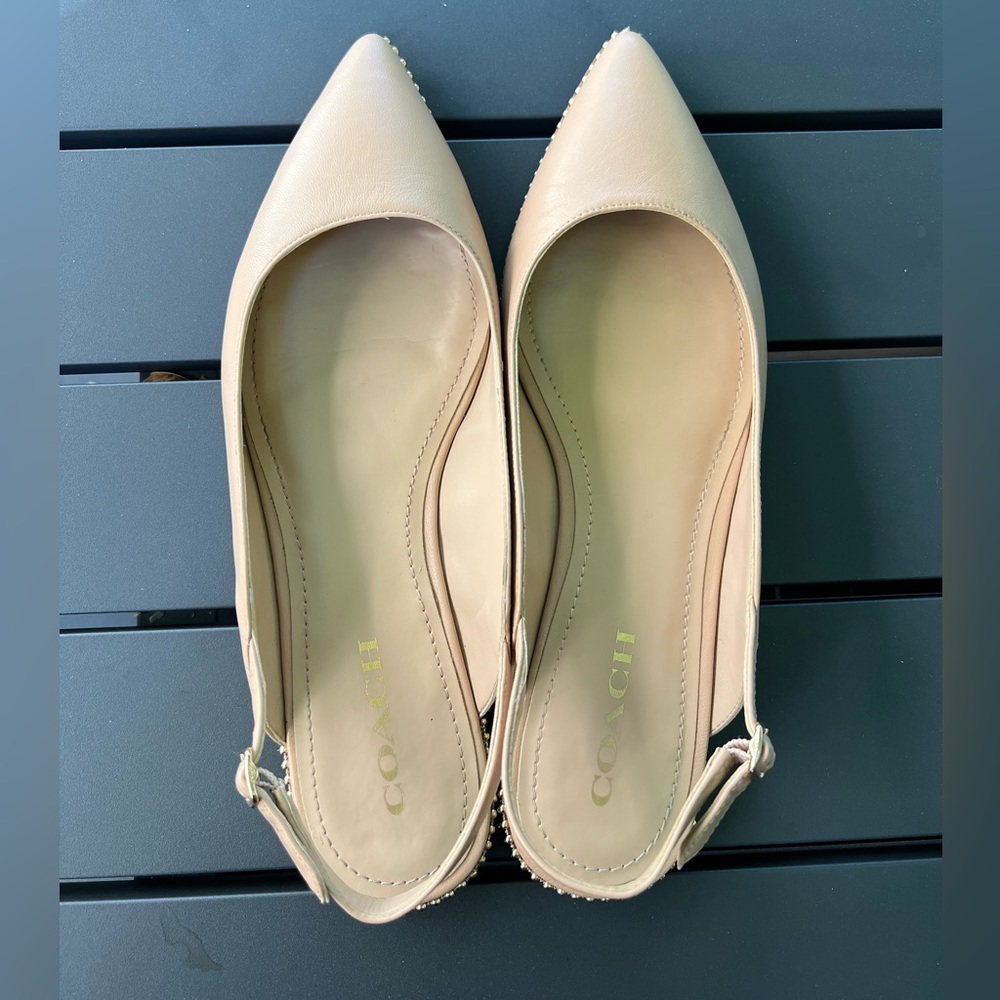 Neutral Coach Sling Back Flats